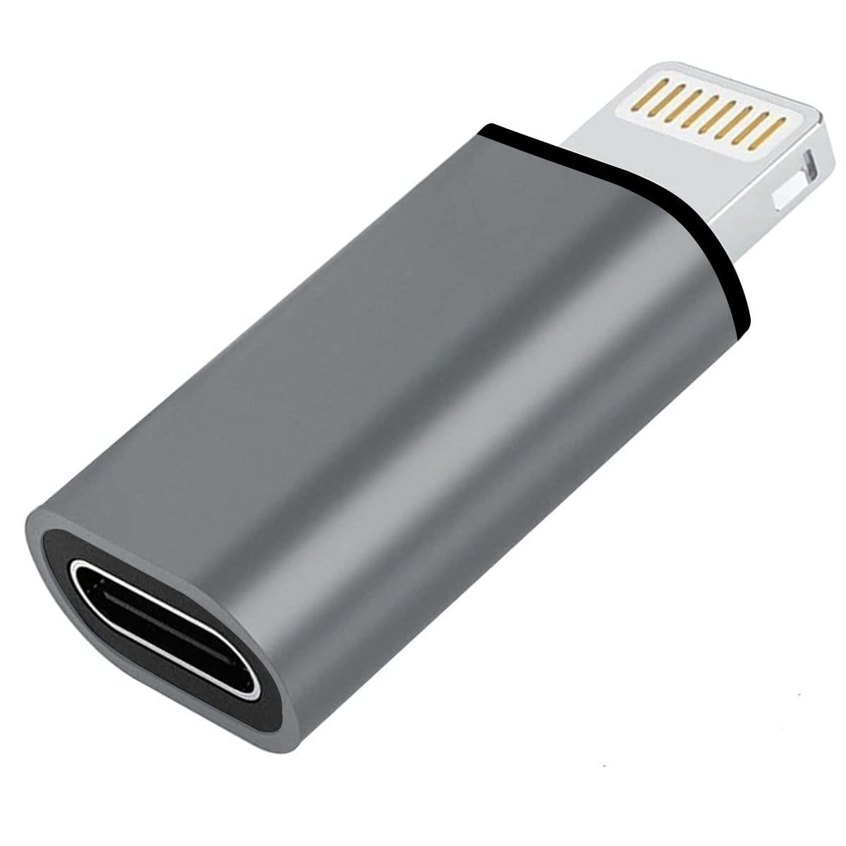 LIRAMARK 30W USB-C Female to Lightning Cable Adapter, Type-C to 8 Pin Male PD Fast Charging Converter Cord Data Sync Connector for iPhone 13 12 11 AirPods iOS Device, CarPlay (Grey