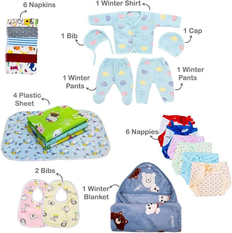 Infant 61-Pcs Baby Apparel Gift Set