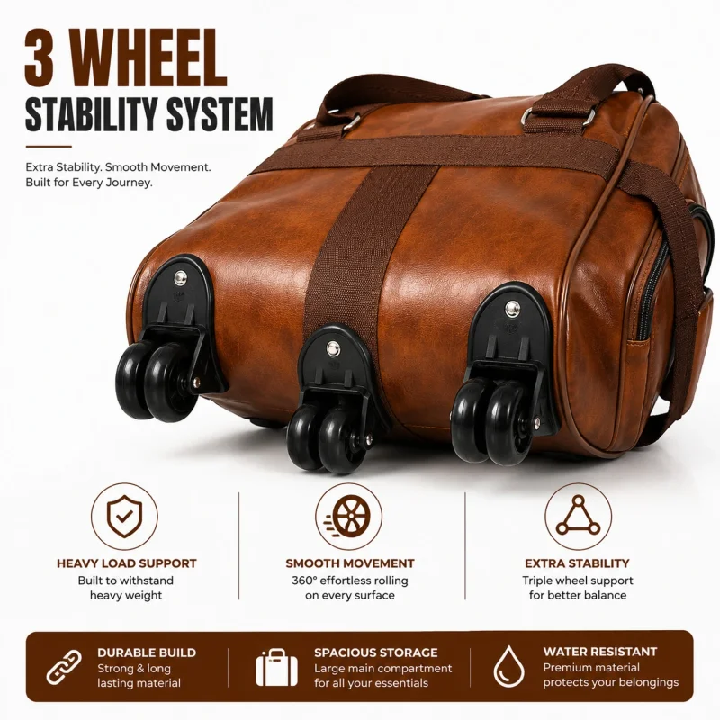 ZGRIPX 70 L Strolley Duffel Bag - B E S E T S E L L E R ZGX Brown Leatherette Travel Bag - Brown - Large Capacity