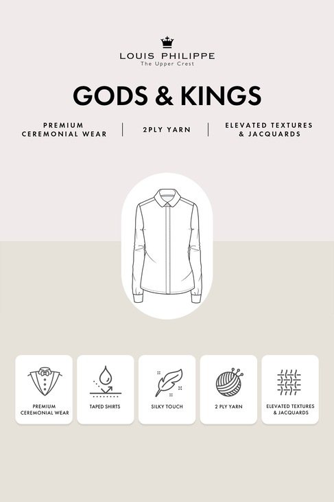 Men White Classic Fit Textured Full Sleeves Formal Shirt
